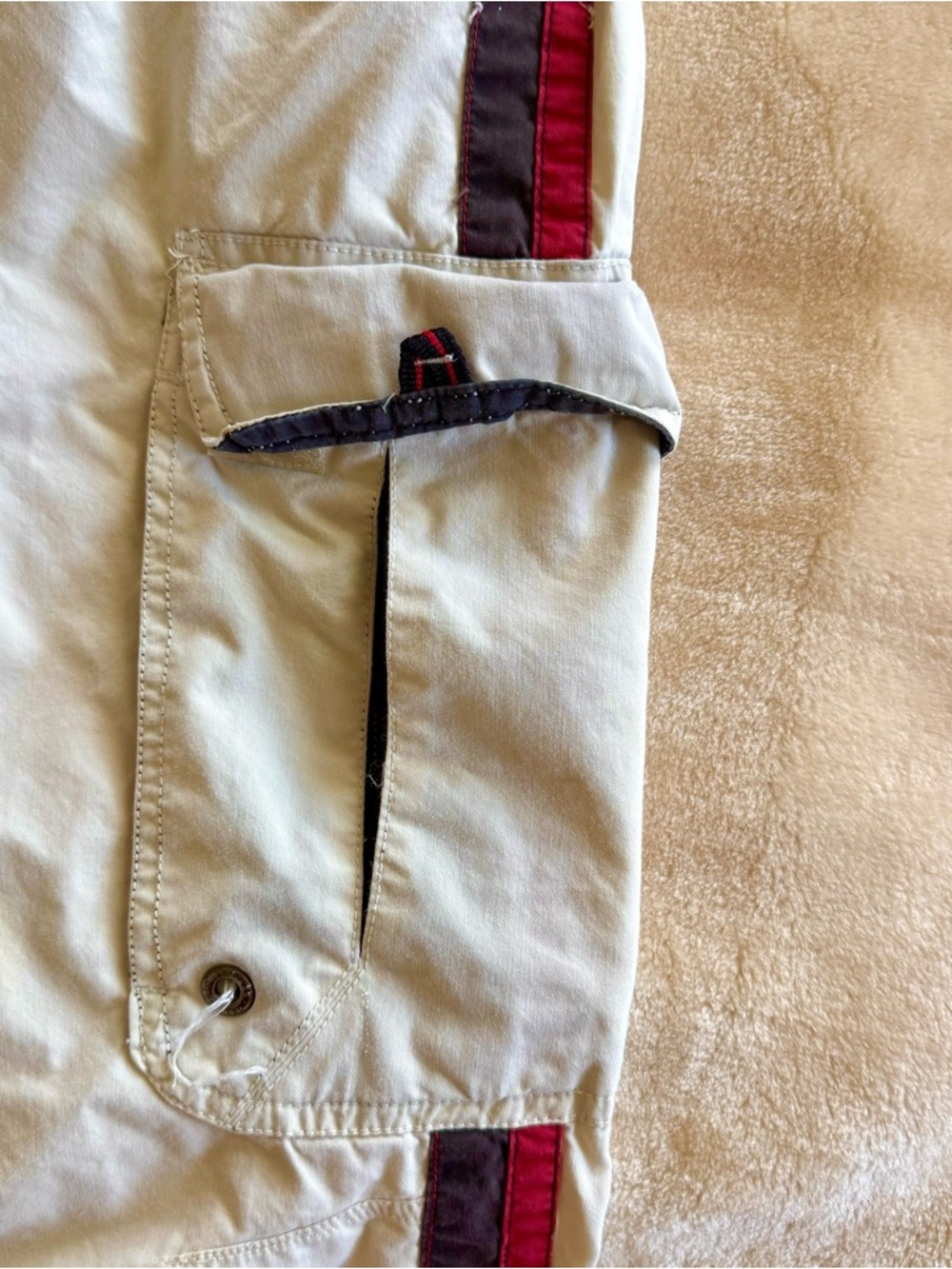 Vintage Y2K Cream Baggy Cargo Track Pants - Picture 7 of 9